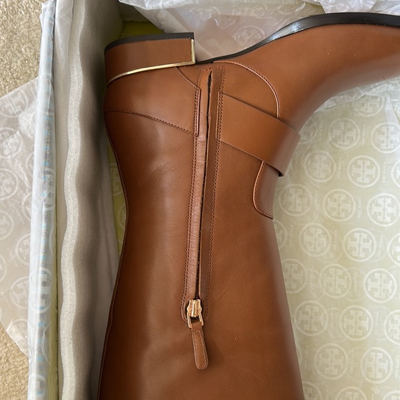 Tory Burch Sofia Roding Boot Festival Brown and Gold 9.5 - Picture 4 of 8